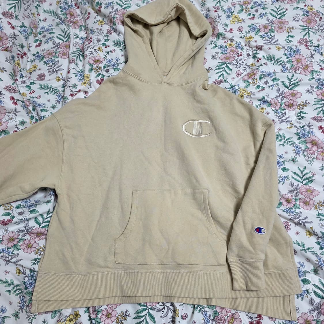 챔피온 일본빈티지)빅로고 베이지 모리걸 y2k 라떼갸루st 후드티 상품이미지2