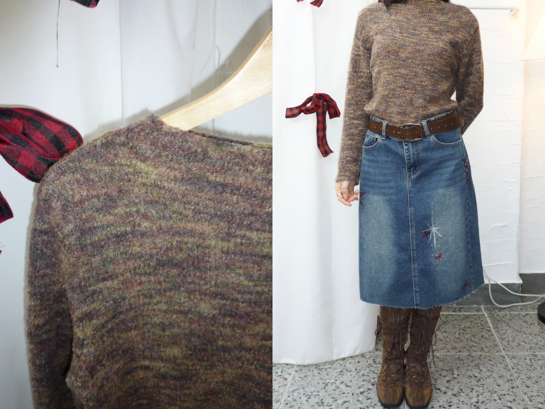 Sand brown knit 상품이미지1