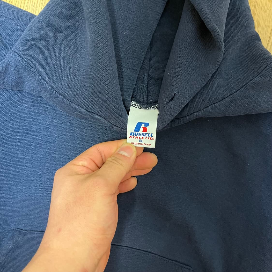 [XL] 00s 빈티지 러셀 후드 네이비 상품이미지2