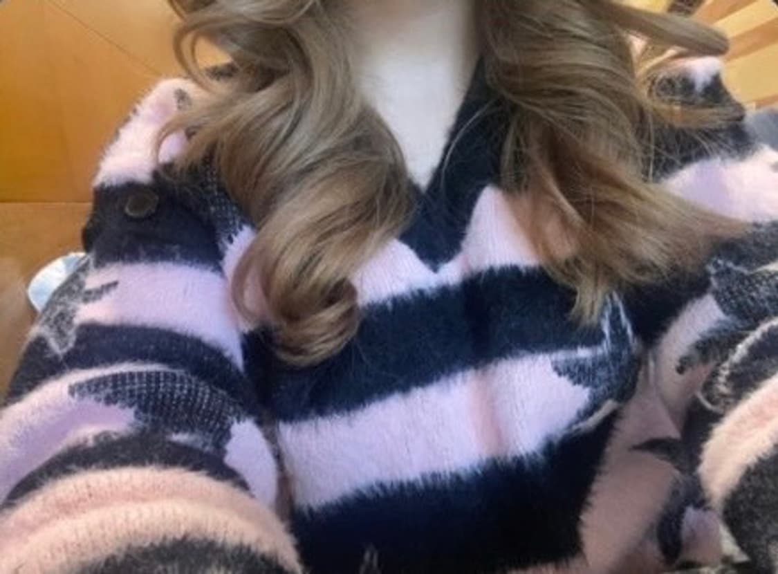 별니트 y2k 앙고라 브이넥 투웨이 스타 단가라 니트 상품이미지1