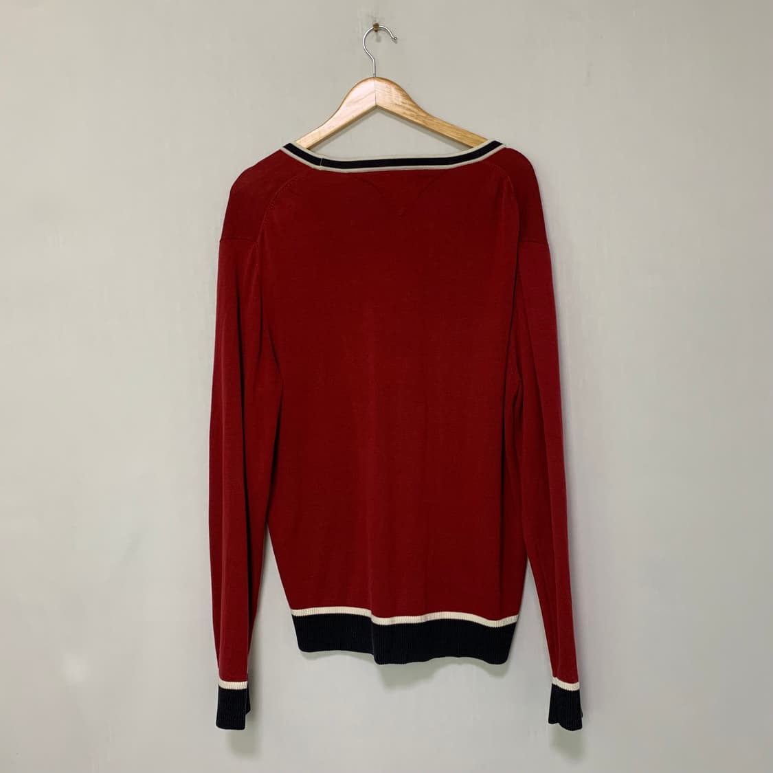 타미힐피거 버건디 가디건 XL 빈티지 남녀공용 상품이미지4