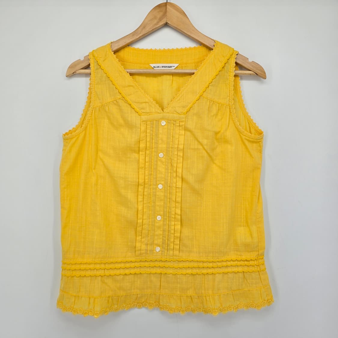 일본 빈티지 B.L.U.E. 옐로우 민소매 블라우스  상품이미지1