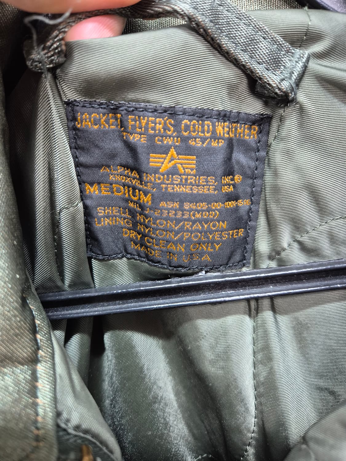 알파 cwu 45 자켓 상품이미지2