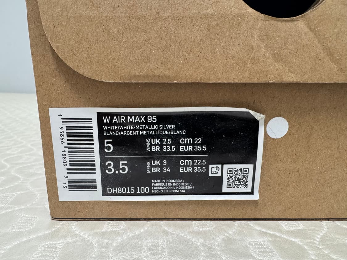 새상품 나이키 에어맥스95 화이트 상품이미지2