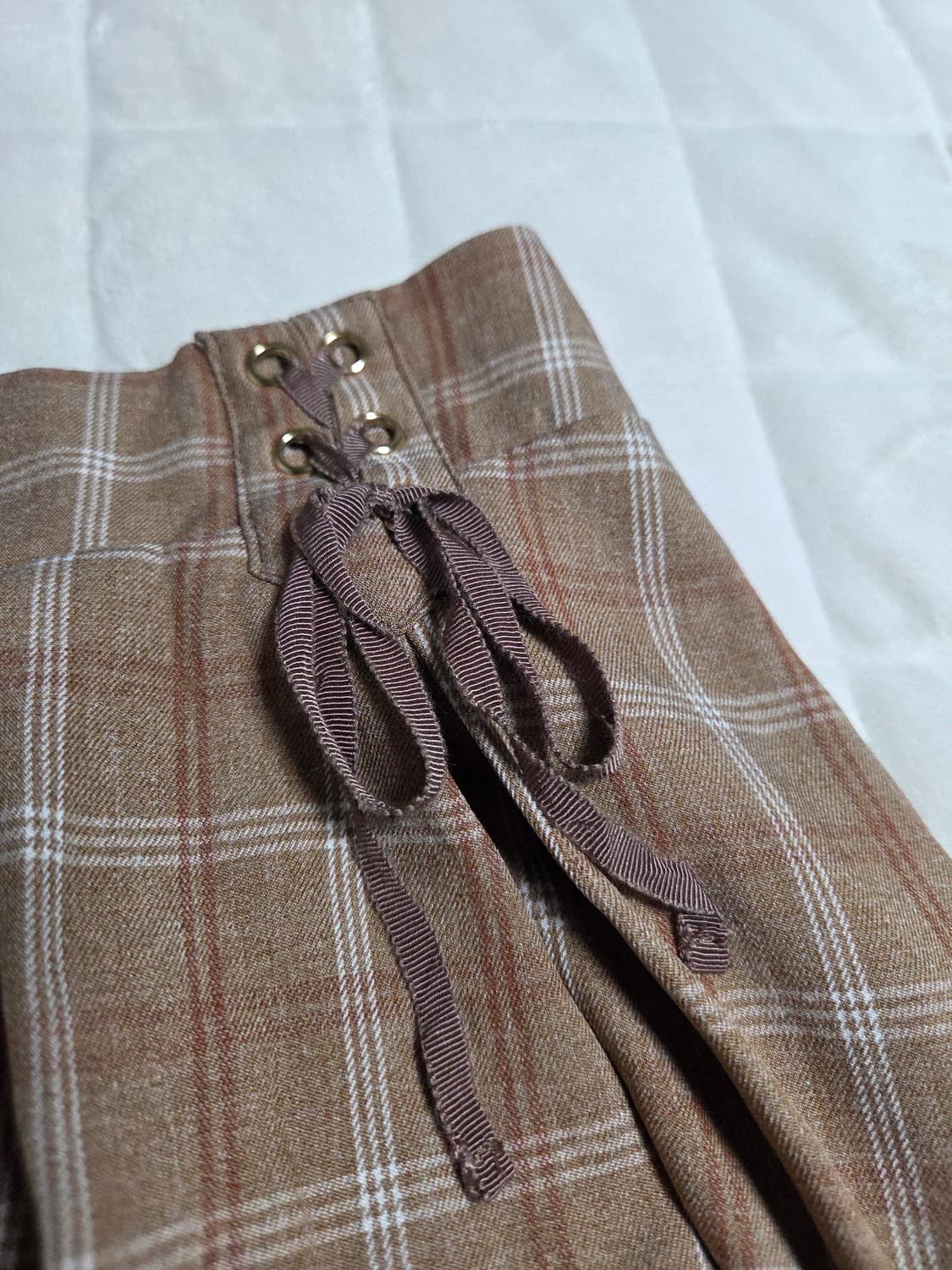 숲속모리 러블리 레이어드 치마 미디스커트 숏스커트 밴딩 아일릿 디테일 상품이미지5