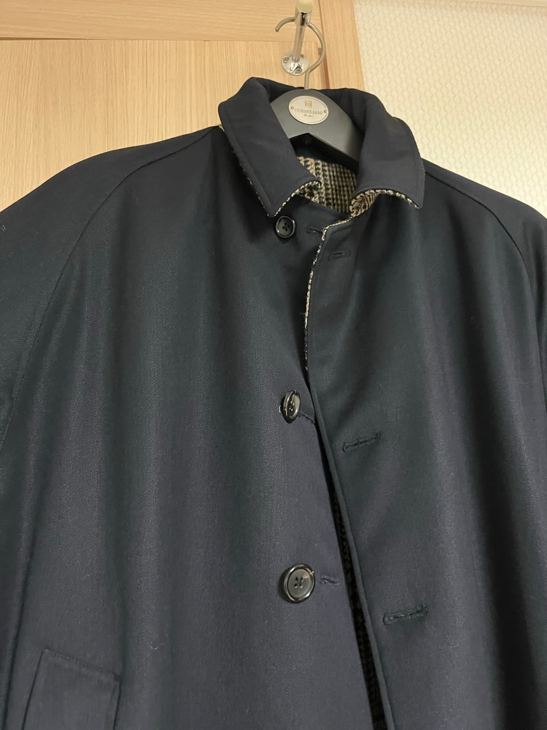 아나토미카 리버서블 코트 22FW 하운드투스/네이비 게버딘 50 상품이미지2