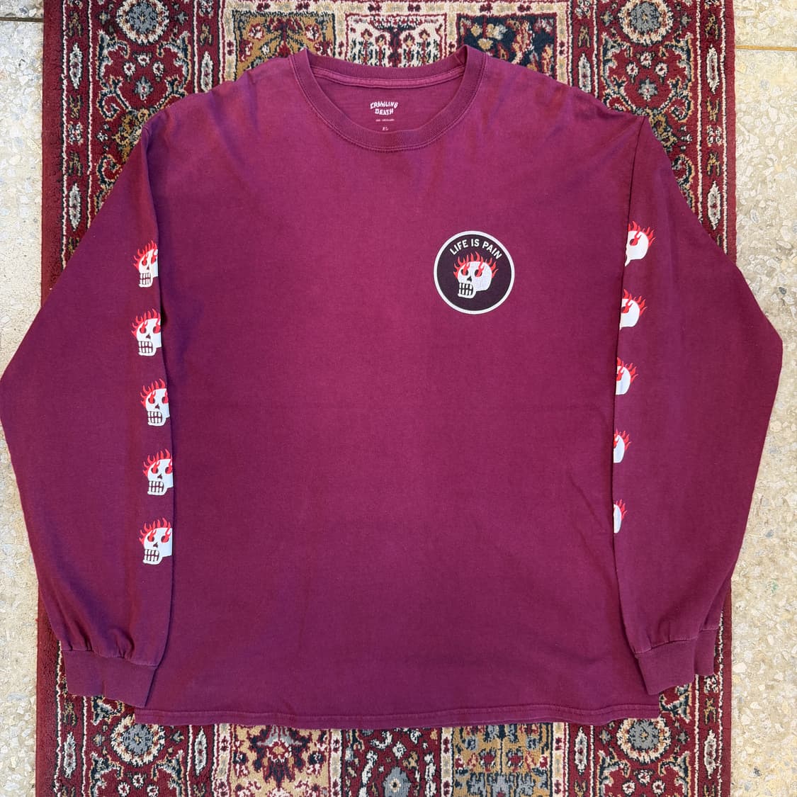 크로울링 데스 스컬 플레임 롱슬리브 [ 105-110 ] 상품이미지1