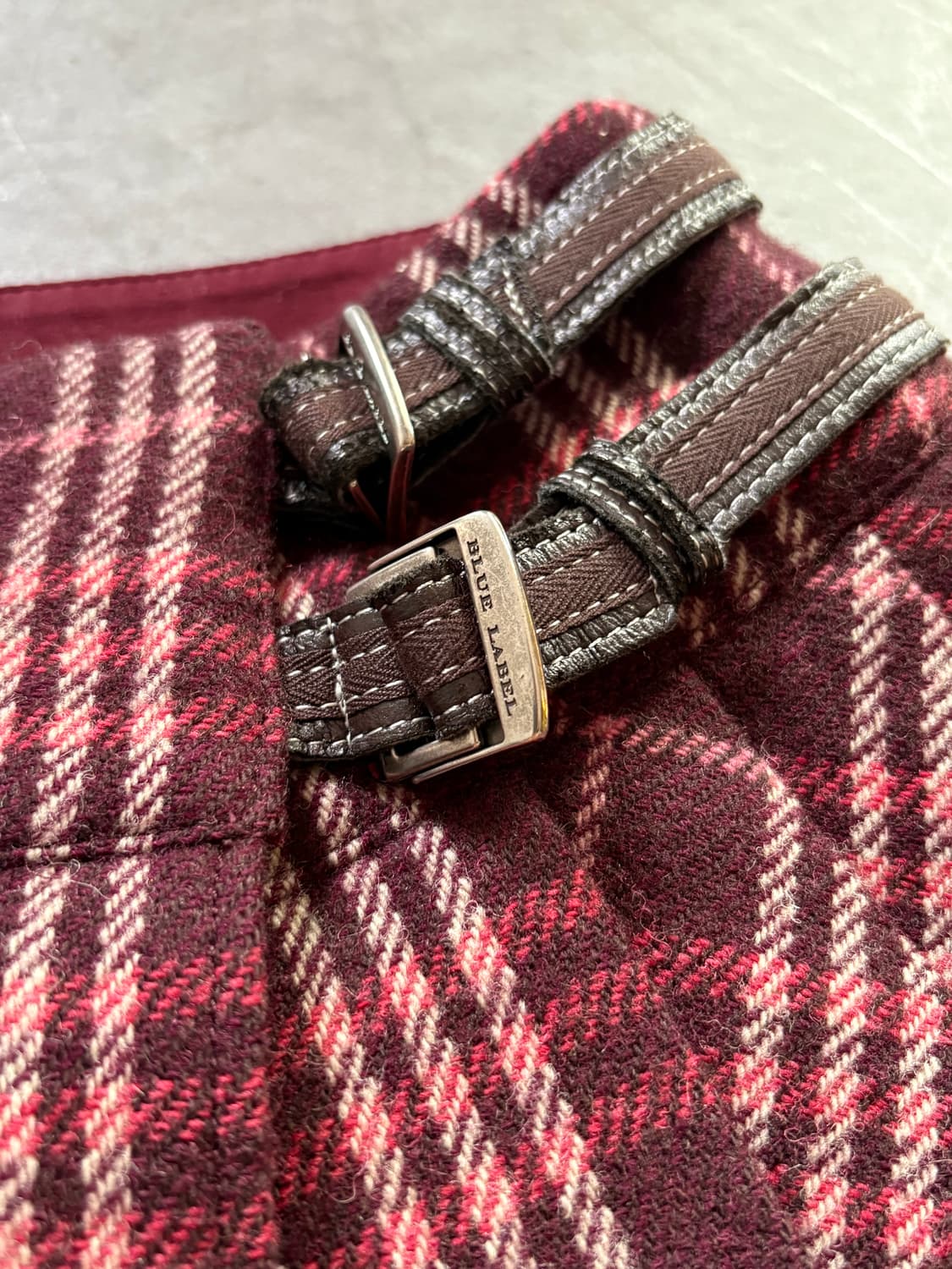 Burberry 버버리 블루라벨 버건디 체크 스커트 상품이미지3