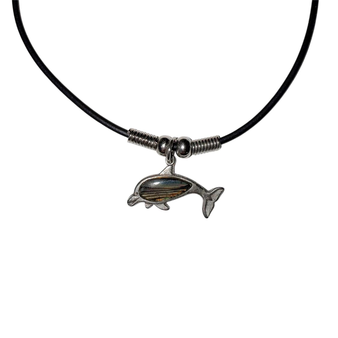 silver dolphin cord necklace 상품이미지2