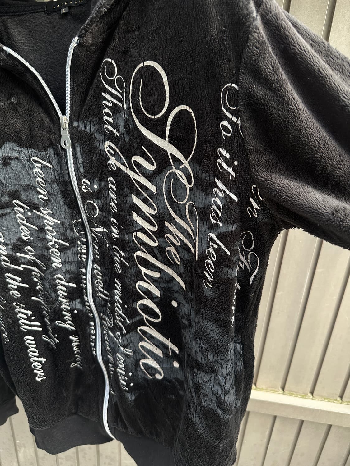 Spinash gothic punk lettering fur hood 상품이미지3
