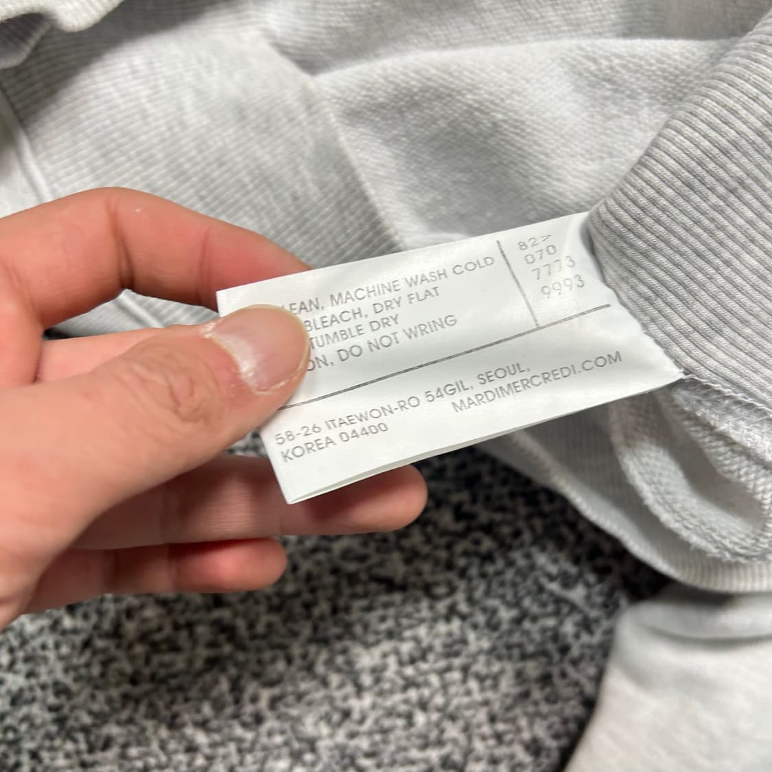 마르디(Mardi Mercredi)플로스 로고 그레이 맨투맨 상품이미지5