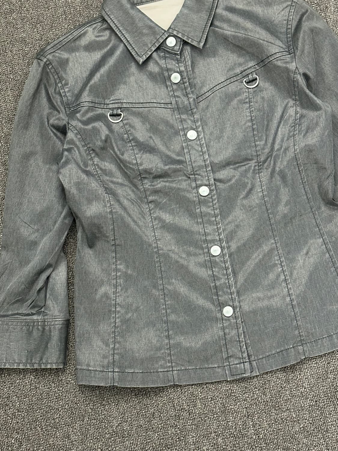 40)Japanese vintage 여성 나일론 트러커 자켓  상품이미지4