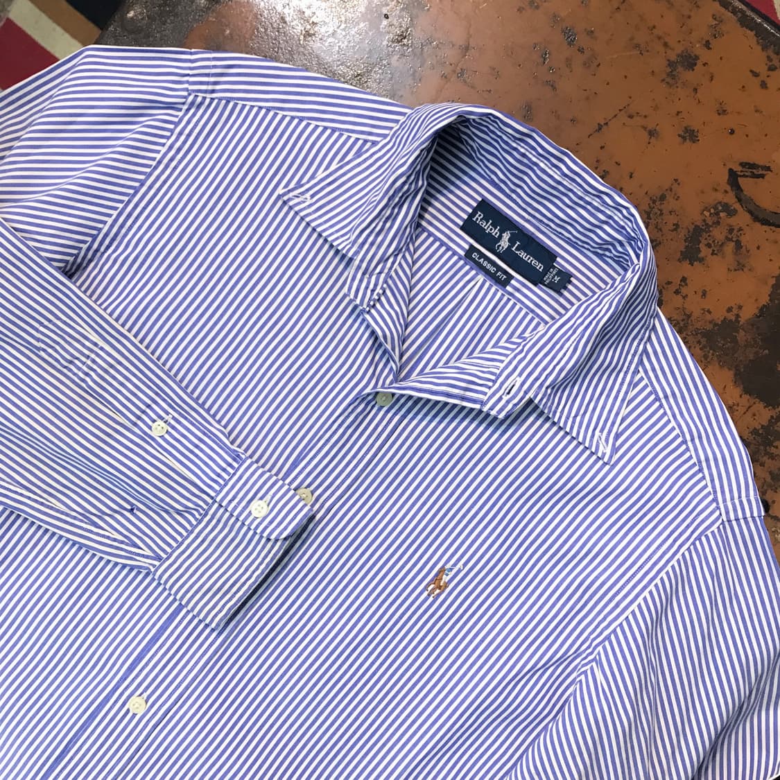 폴로랄프로렌 블루 스트라이프 셔츠 남성 105 사이즈 상품이미지3