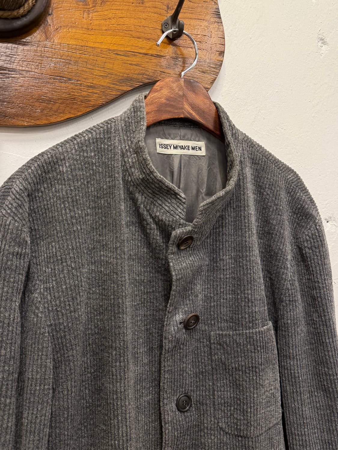 L) ISSEY MIYAKE MEN Wool Ribbed Stand Co 상품이미지3