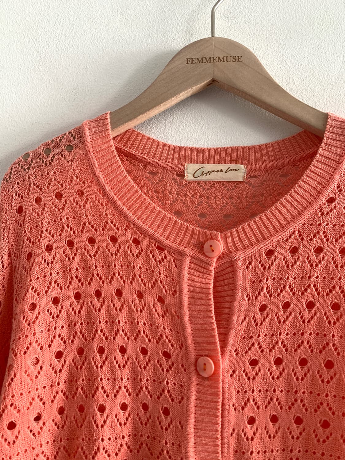 Vintage Punching Orange Knit Cardigan 상품이미지3