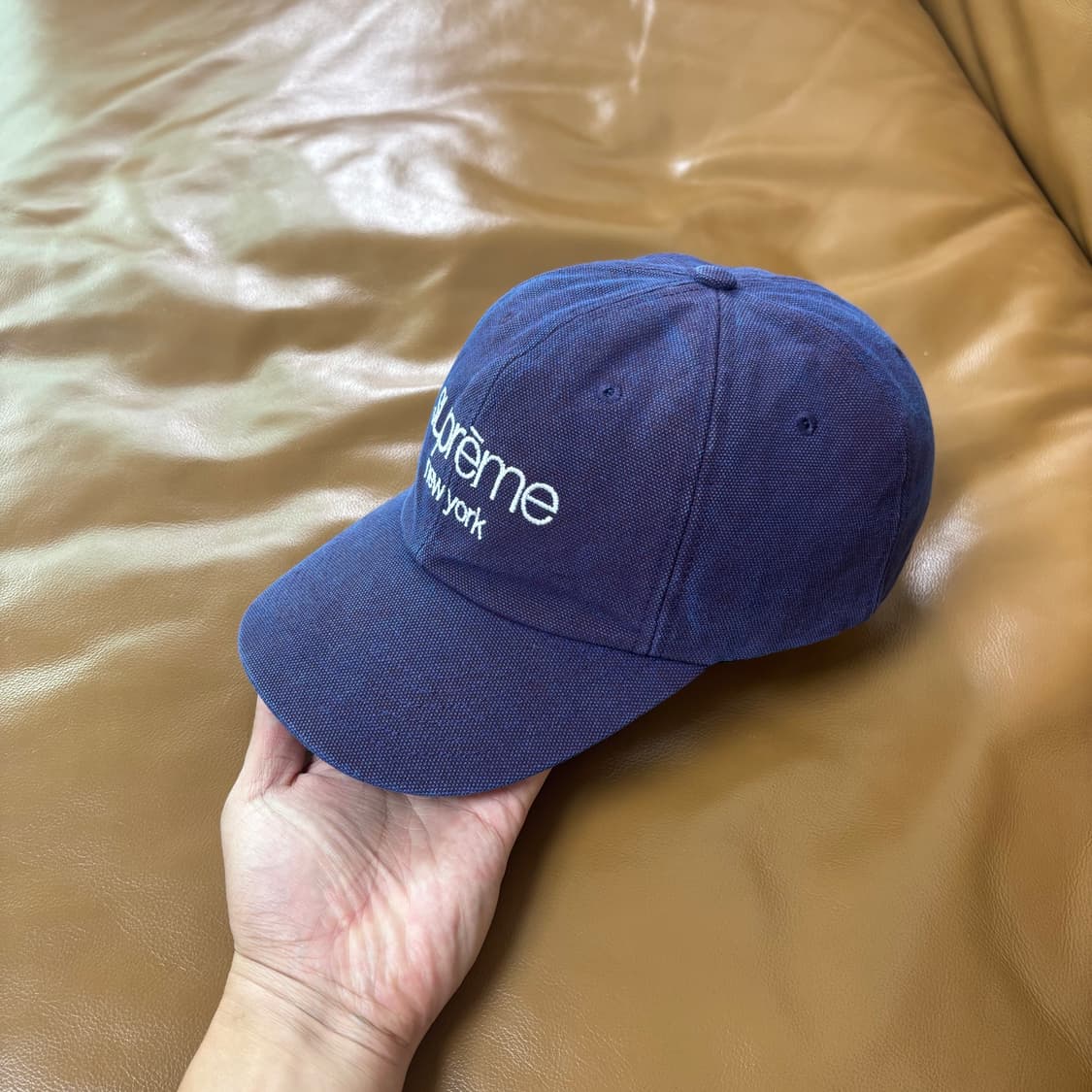 Supreme 슈프림 클래식 로고 캔버스 워시 퍼플 6패널 볼캡 모자 상품이미지4
