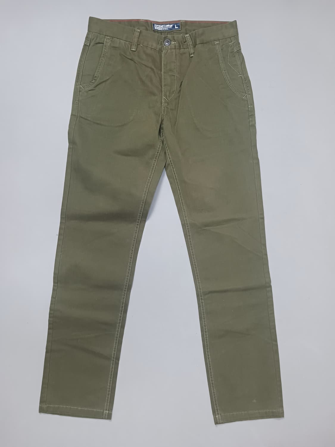 새제품 [31] 슈퍼드라이 슬림2핏 카키 치노 팬츠 상품이미지1