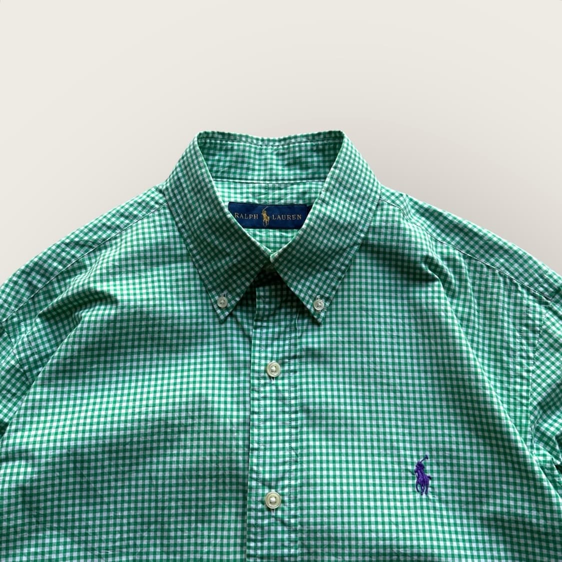 폴로 랄프로렌 그린 깅엄 체크 셔츠 남방 상품이미지2