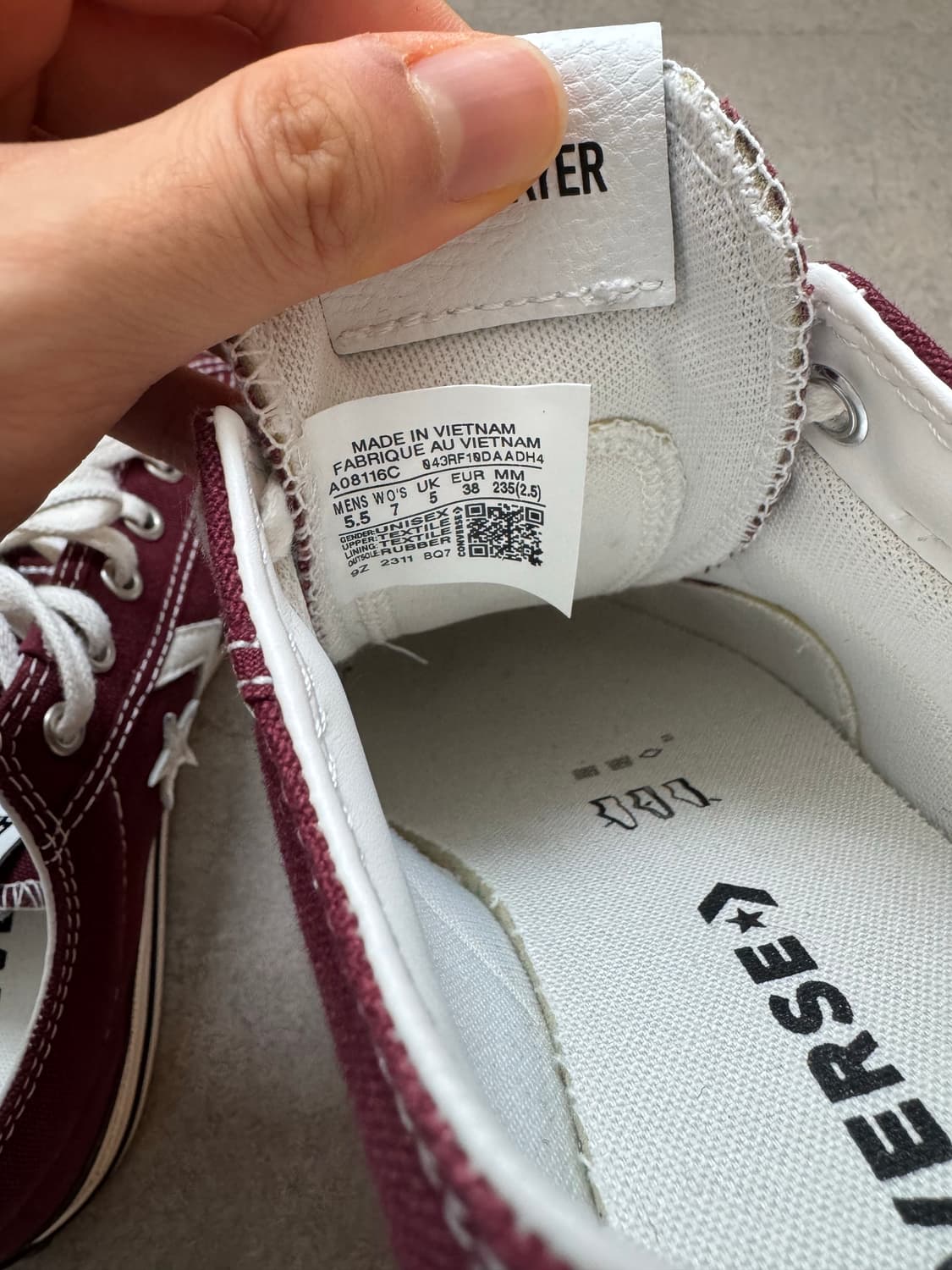 컨버스 버건디 235 상품이미지5