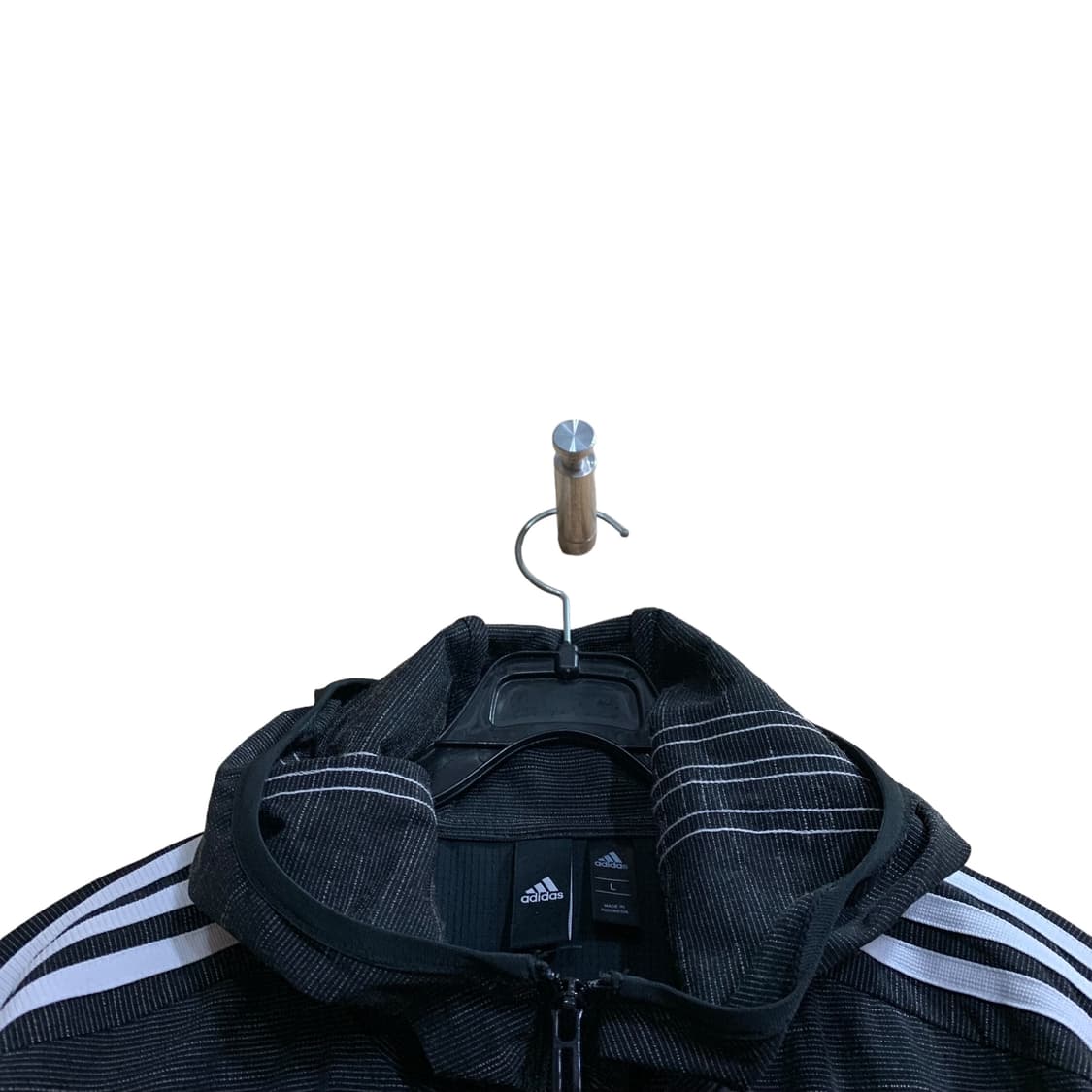 아디다스 블랙 삼선 후드바람막이 상품이미지3