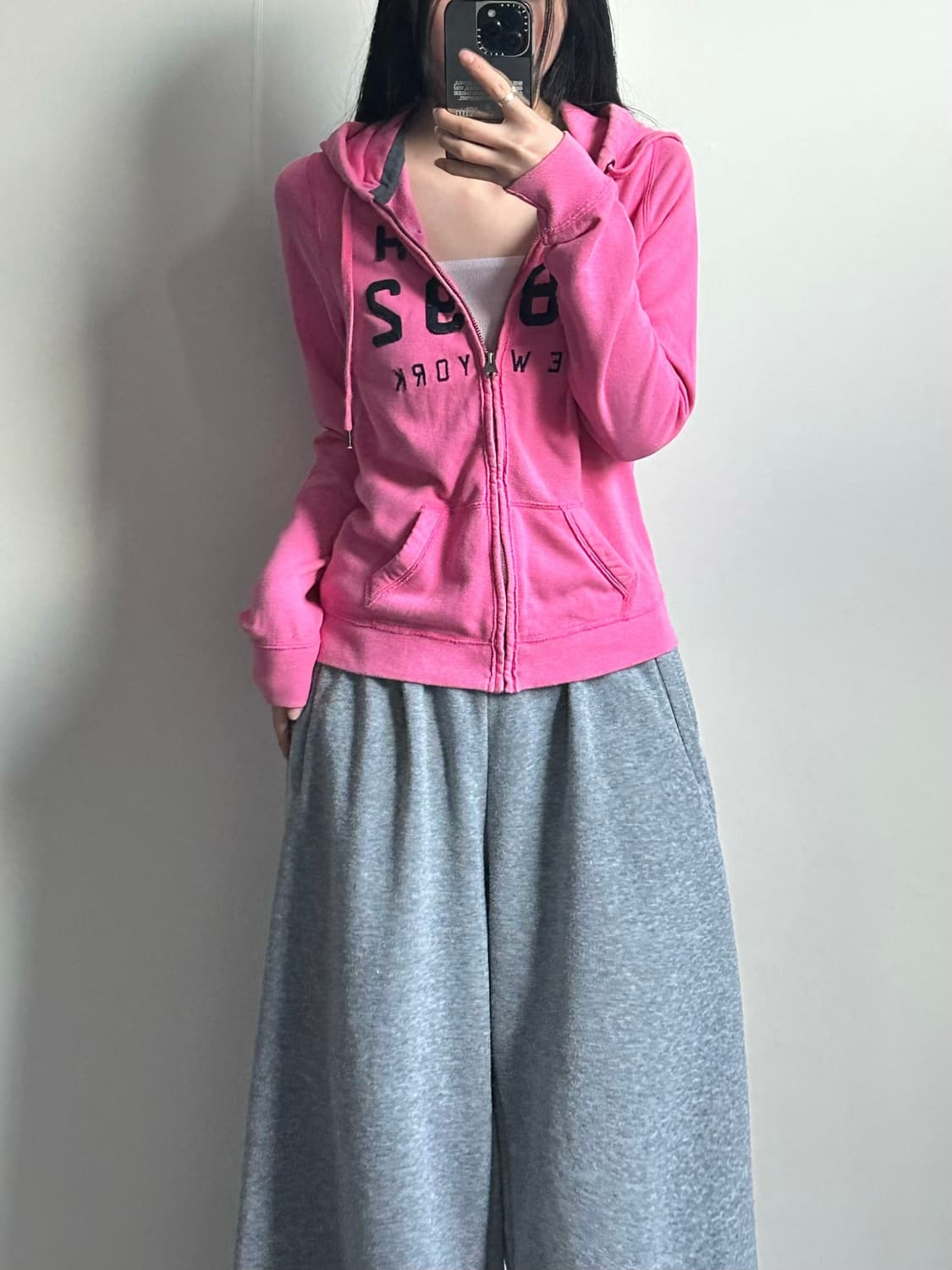 아베크롬비 y2k 와투케 핑크 후드집업 상품이미지1