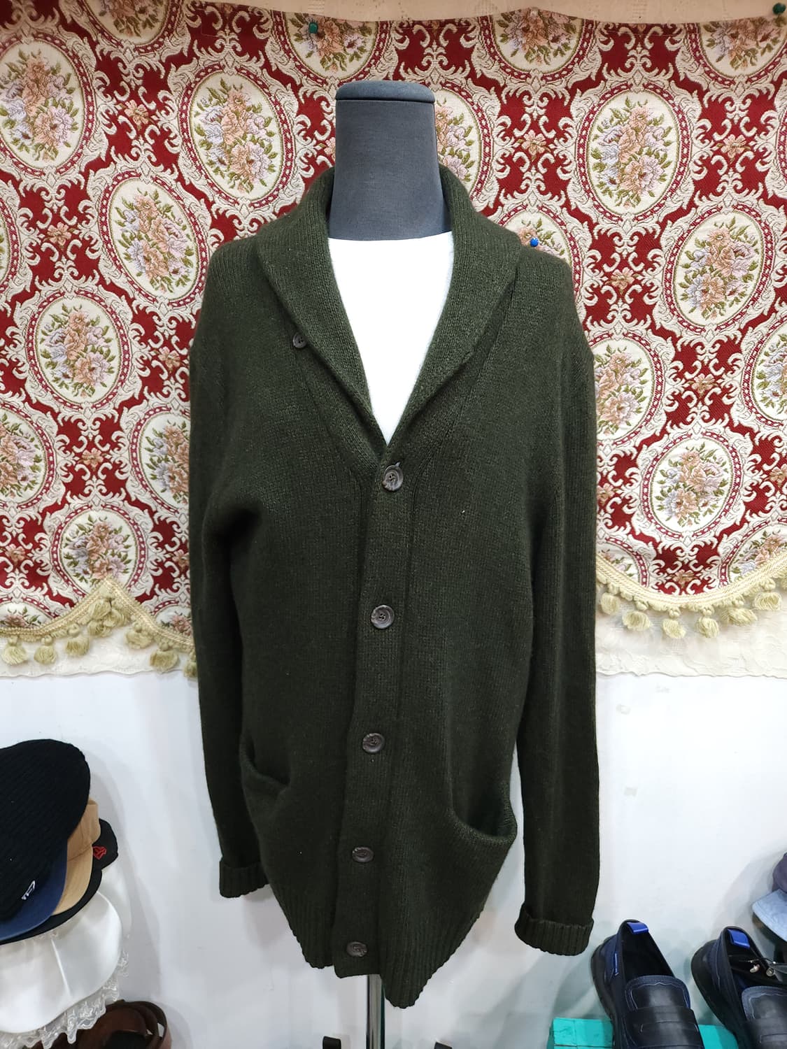 폴로 랄프로렌 00s 캐시미어 울 숄카라 가디건
​
 상품이미지1