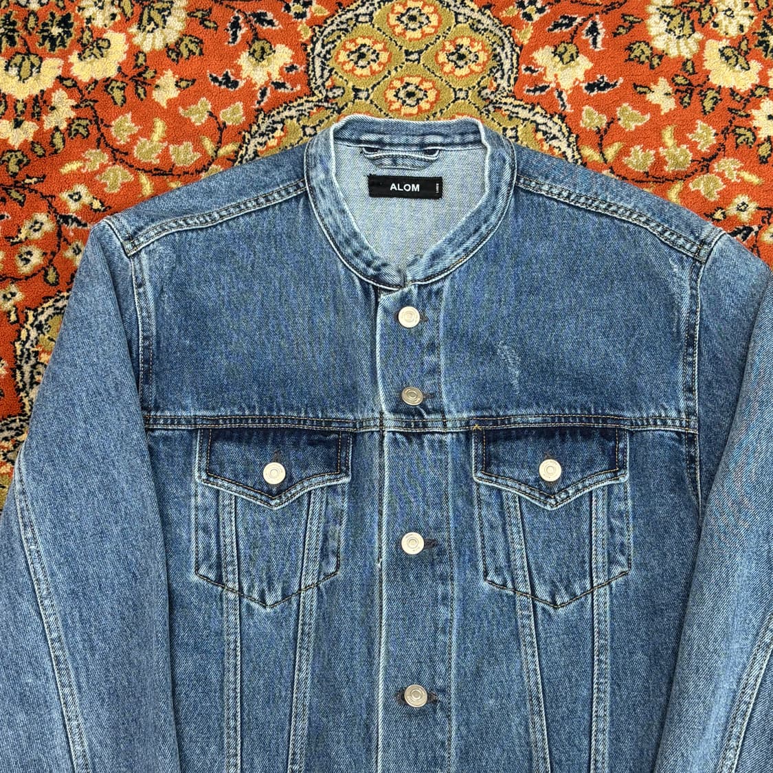 [L] ALOM 카라리스 중청 차이나 데님 자켓 상품이미지2