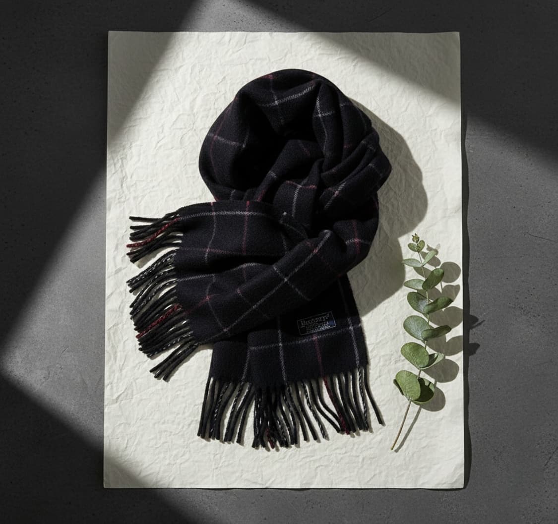 버버리 90s Burberrys 캐시미어 윈도우 체크 머플러 상품이미지1