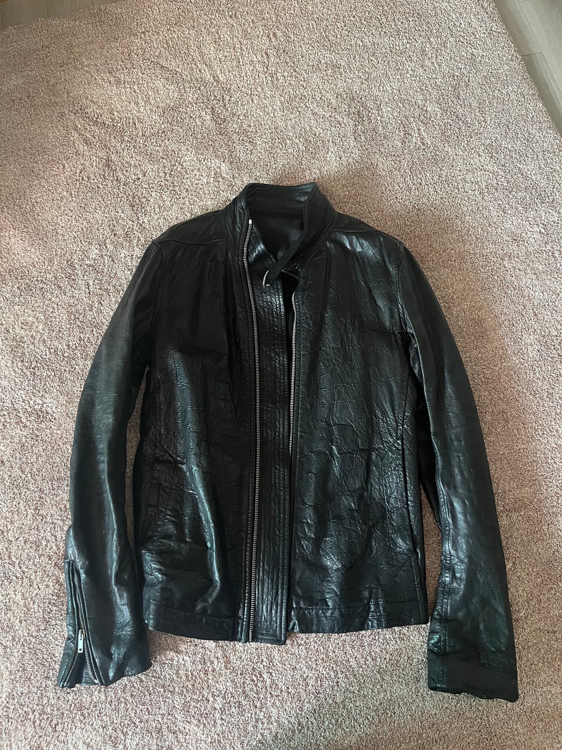 릭오웬스 몰리노 사선 레더자켓 size M 상품이미지1