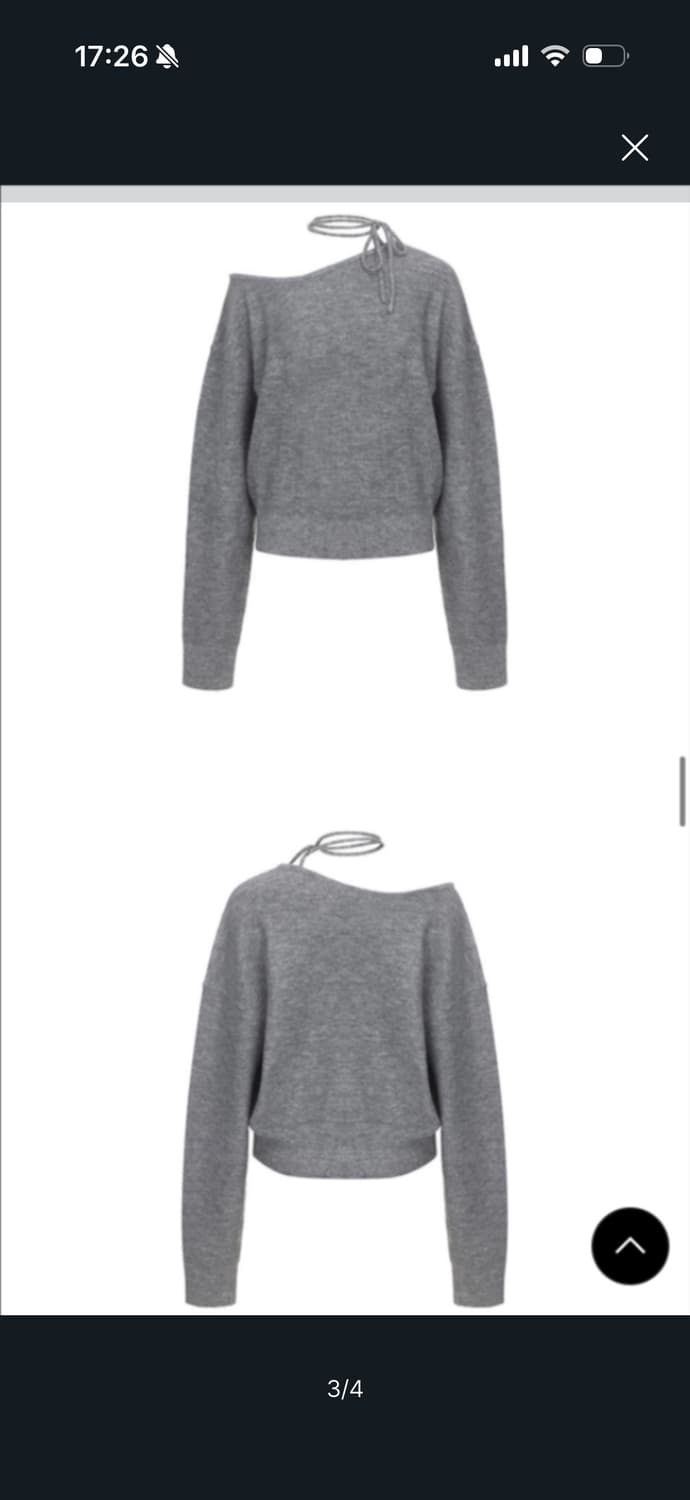 레이브 원 숄더 스트랩 니트 그레이 상품이미지3