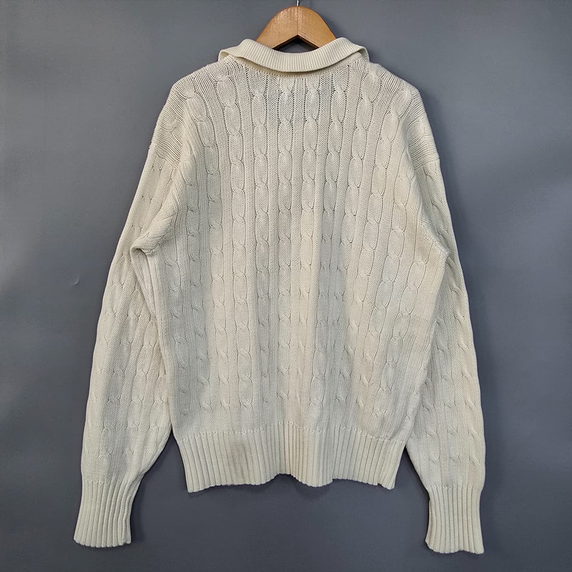 폴로 랄프로렌 케이블 카라 니트 아이보리 90 상품이미지5