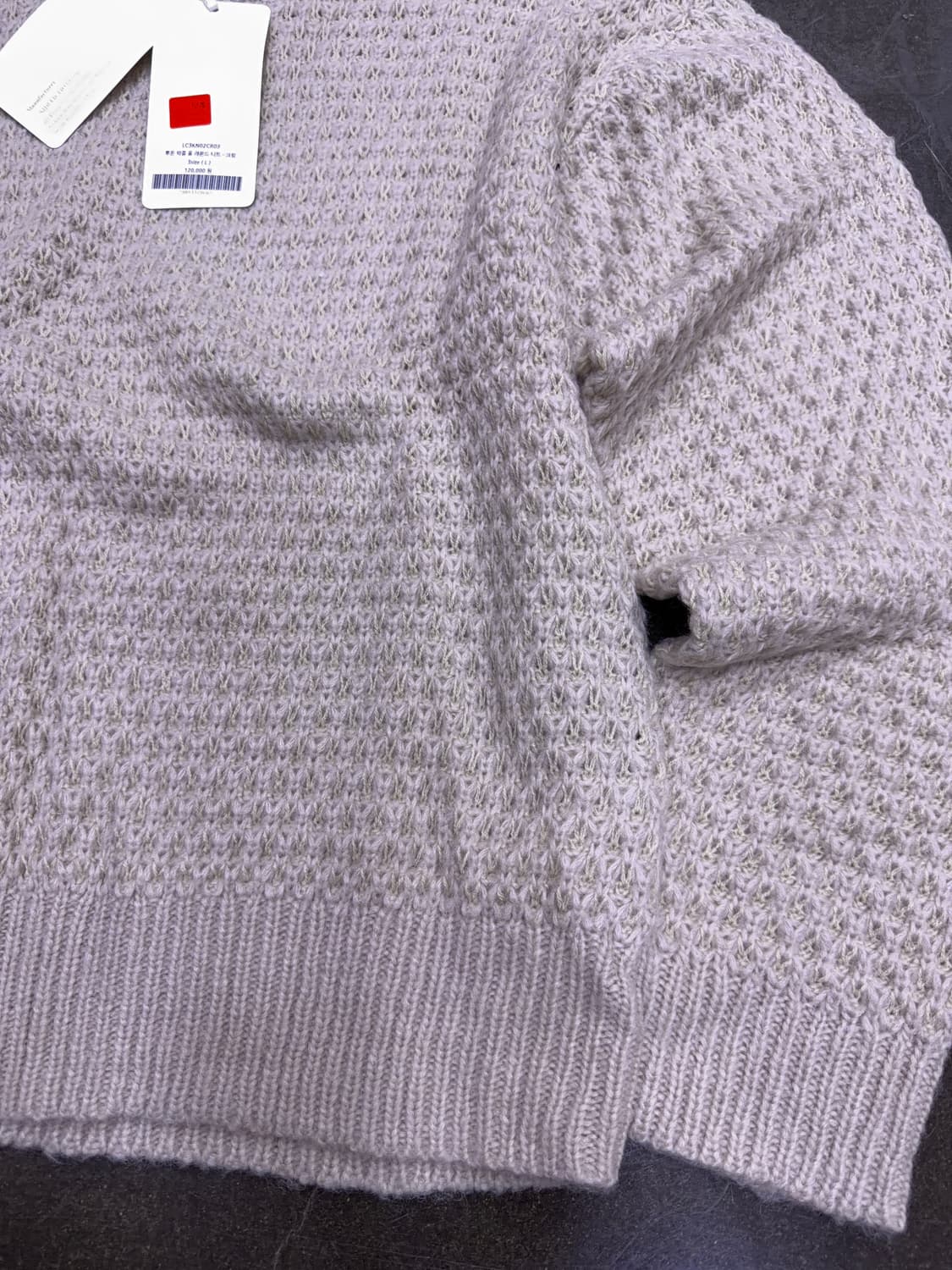 르마드 투톤 와플 울 라운드 니트 스웨터 3 사이즈 상품이미지9