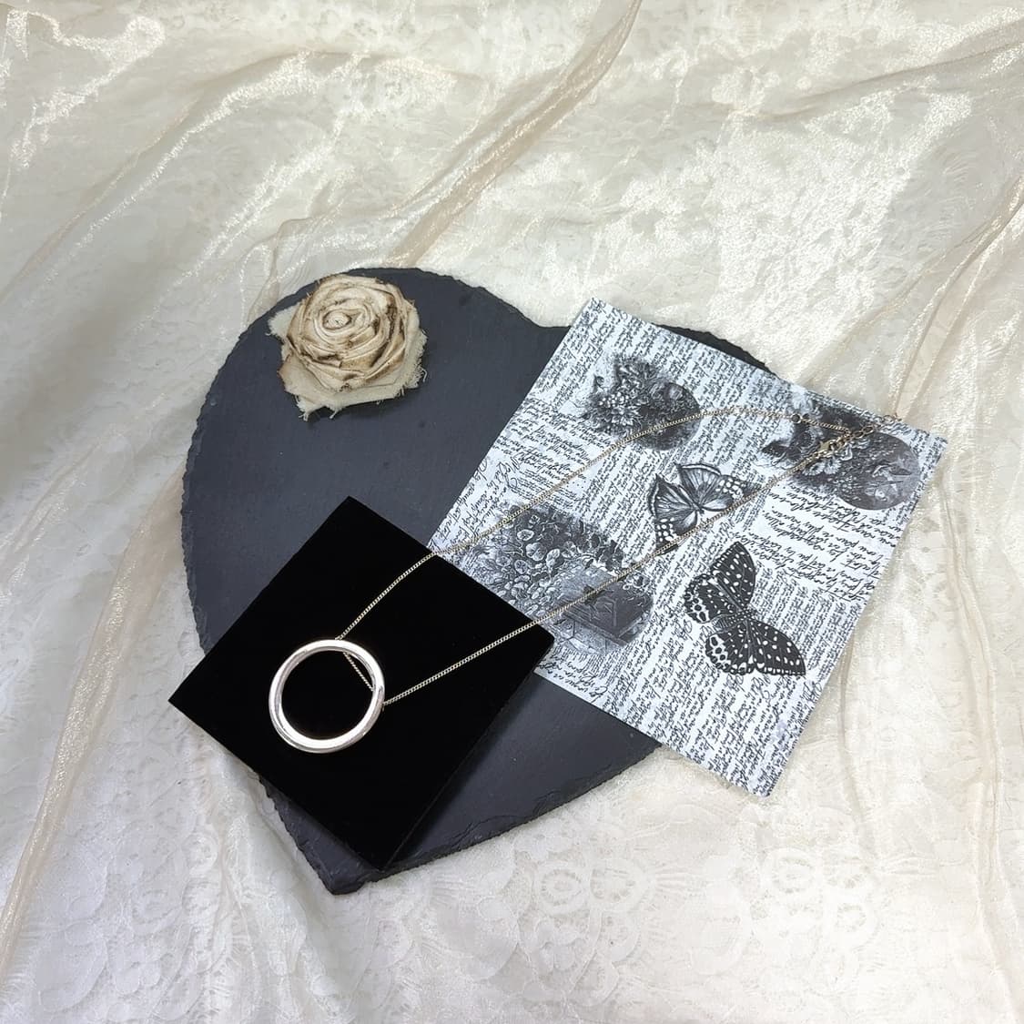 빈티지 로즈골드톤 링 쿠바체인 목걸이 상품이미지2