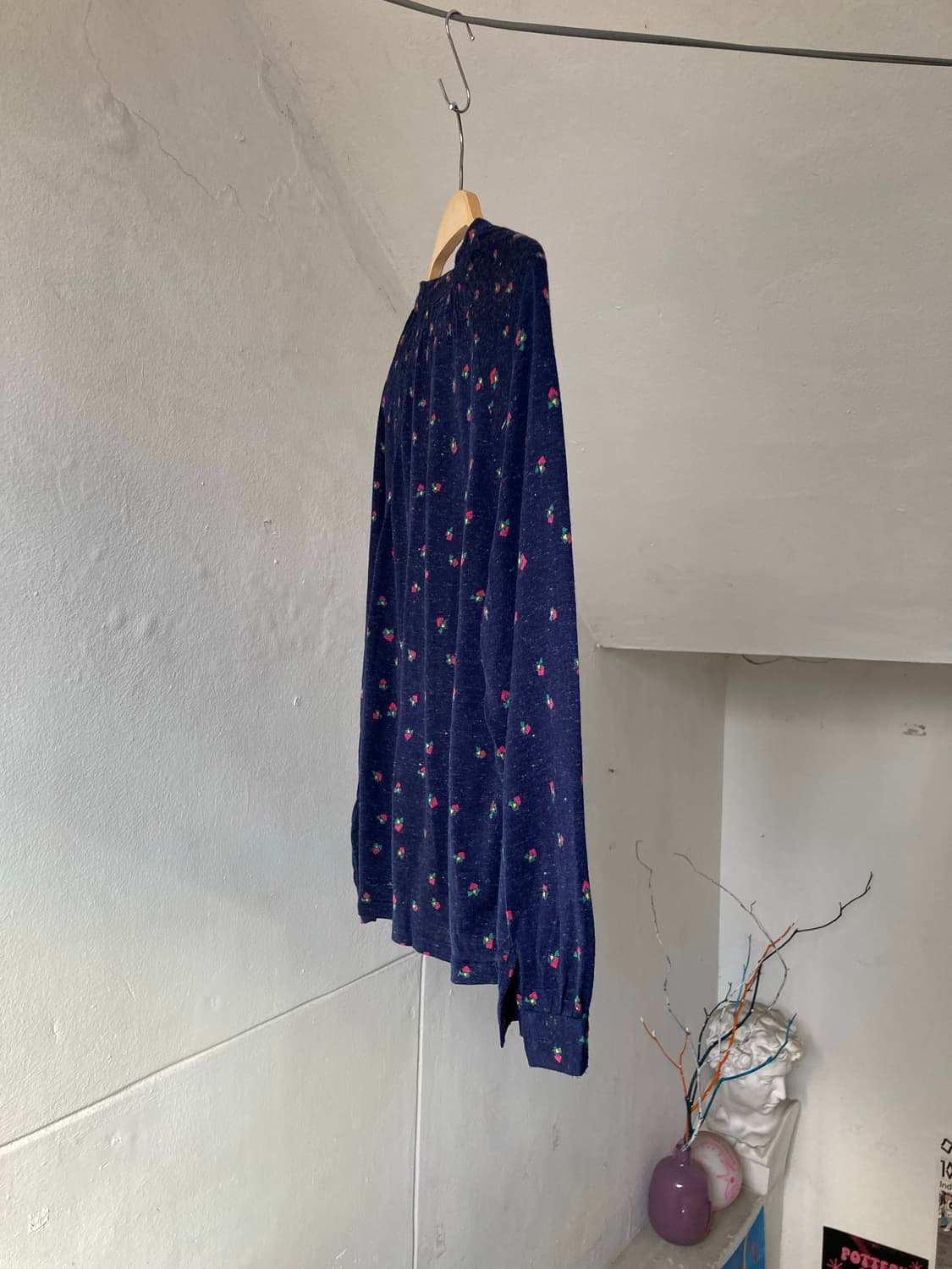 패턴 모크넥 퍼프 블라우스 상품이미지7