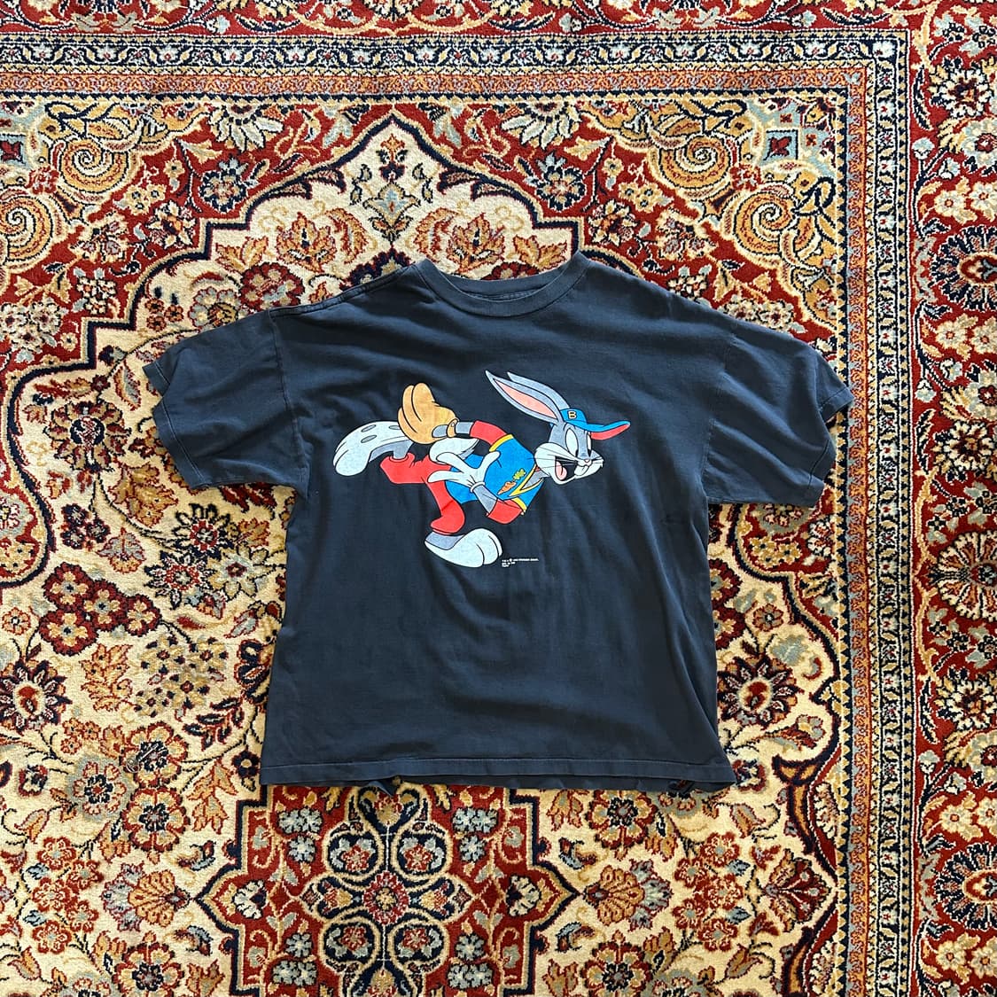 90s 루니툰즈 벅스바니 & 대피덕 베이스볼 더블 사이드 티셔츠 - XL 상품이미지2