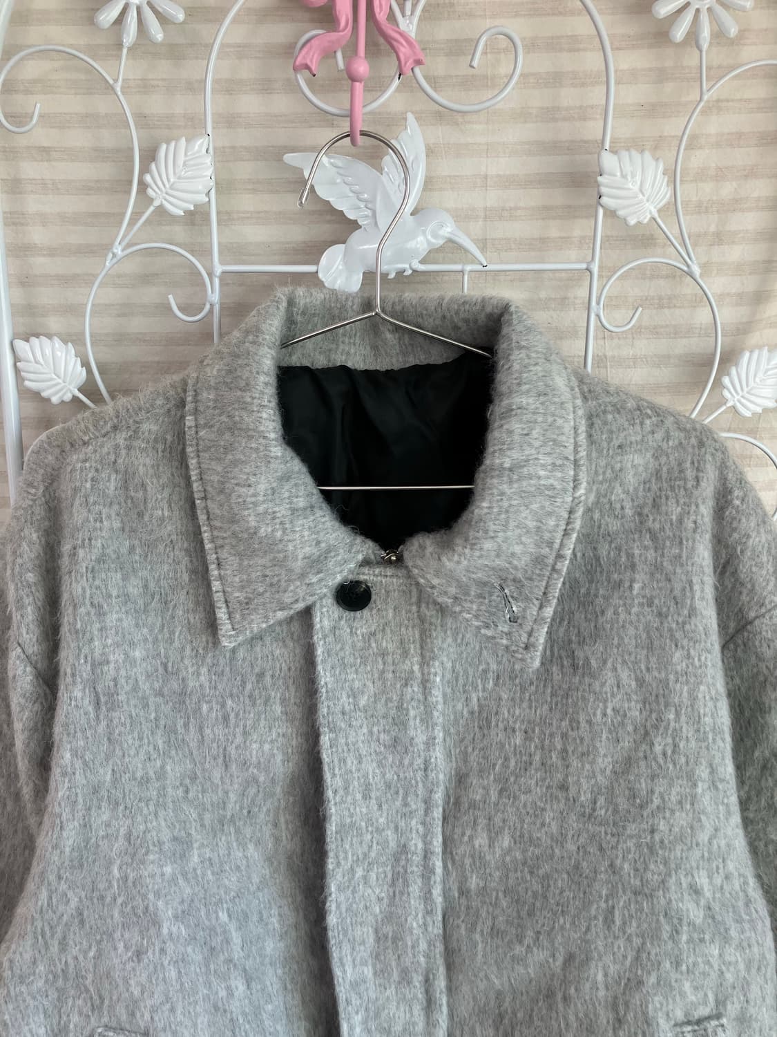 빈티지 그레이 모헤어 집업 블루종 y2k 스트릿 갸루 펑키 일본빈티지  상품이미지3