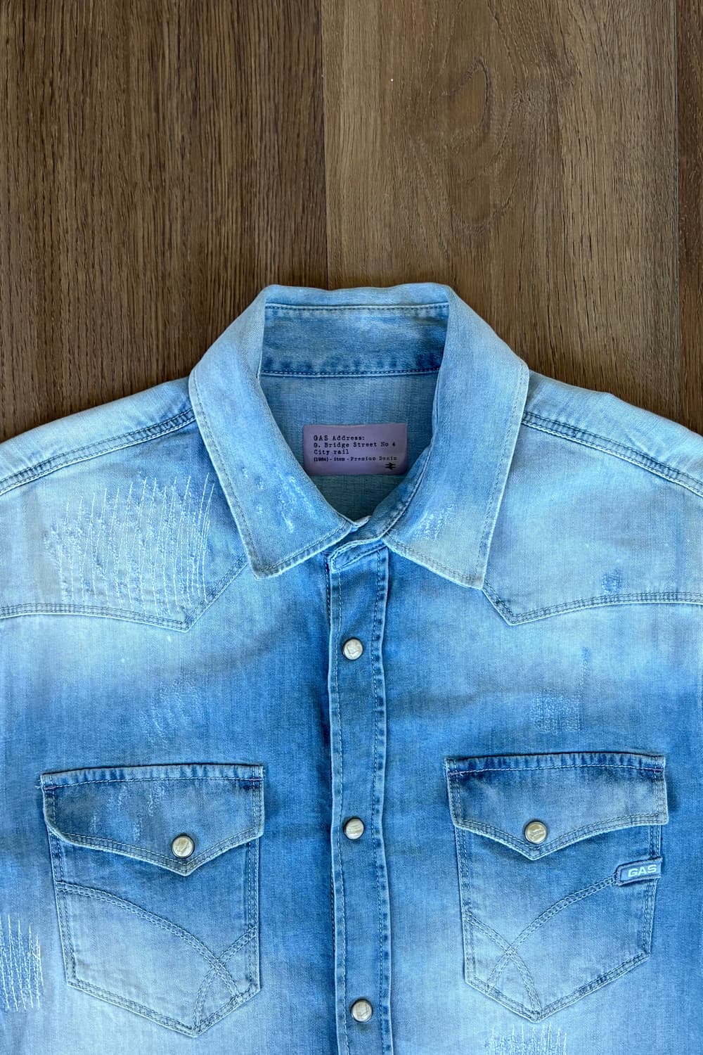 Light Wash Denim Western Shirt 상품이미지5