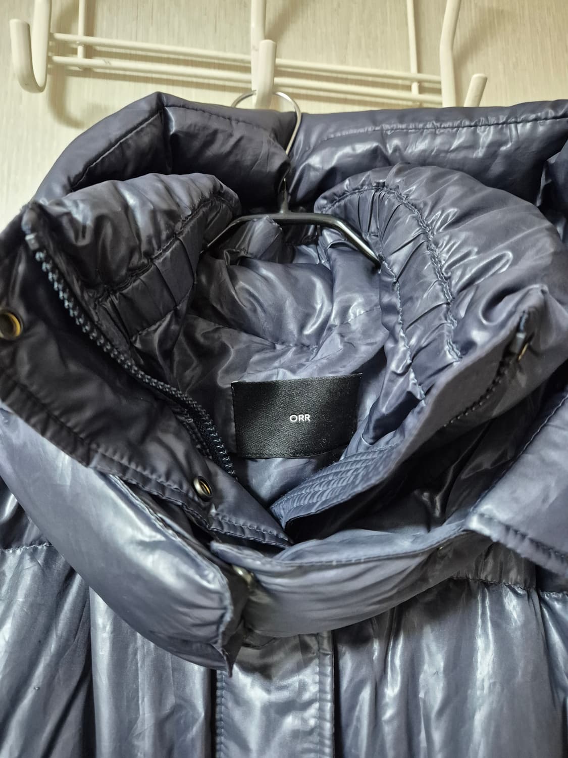 ORR 오르 구스다운 롱패딩 후드롱 베스트 네이비 S 상품이미지6