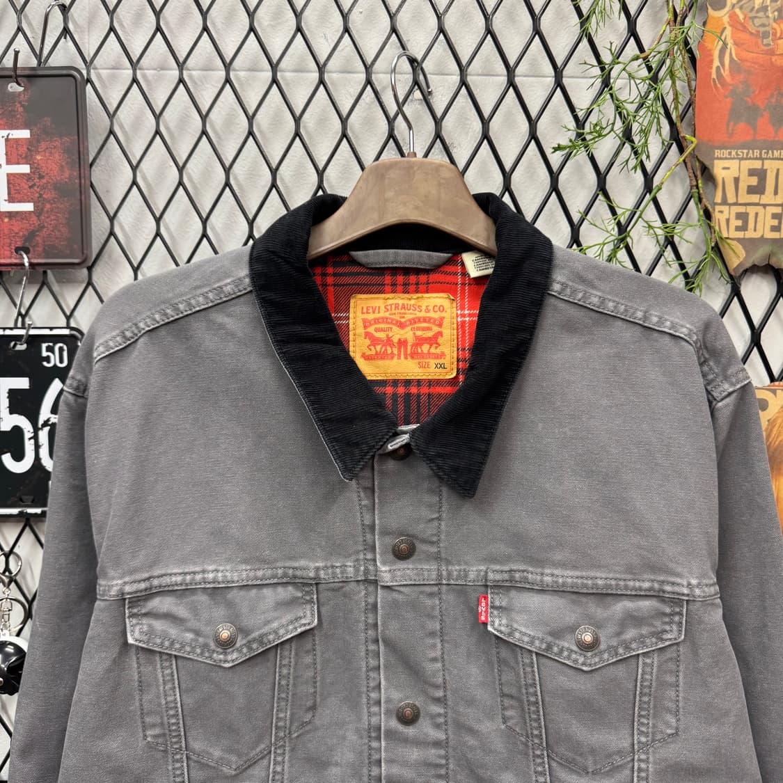 리바이스 타입 3 데님 트러커 자켓 플란넬 안감 포인트 그레이 상품이미지3