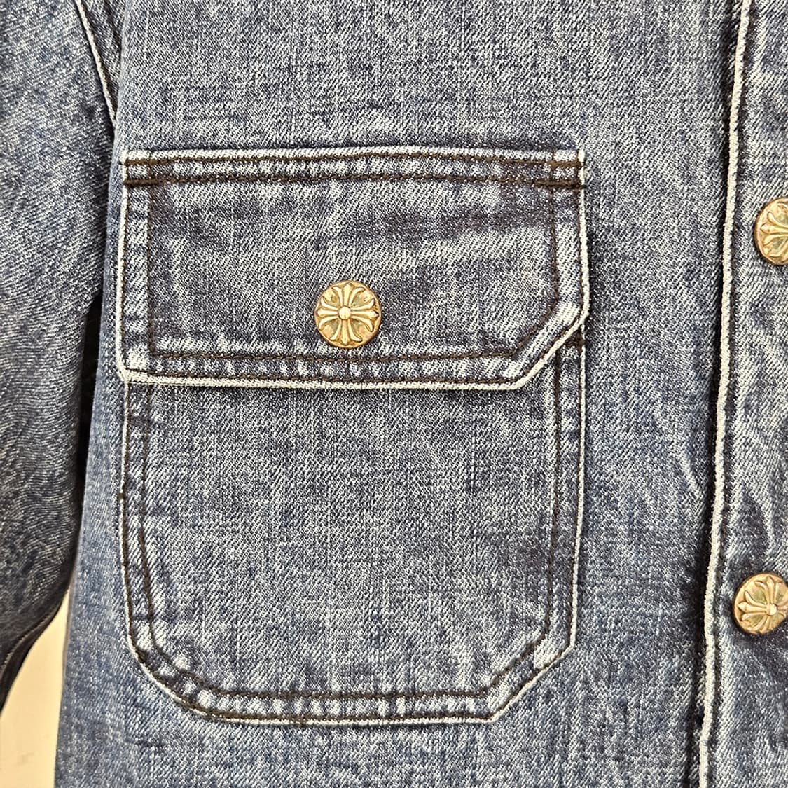 [S] 미사용 크롬하츠 워크독 내피 자켓 데님 B1213C155 상품이미지7