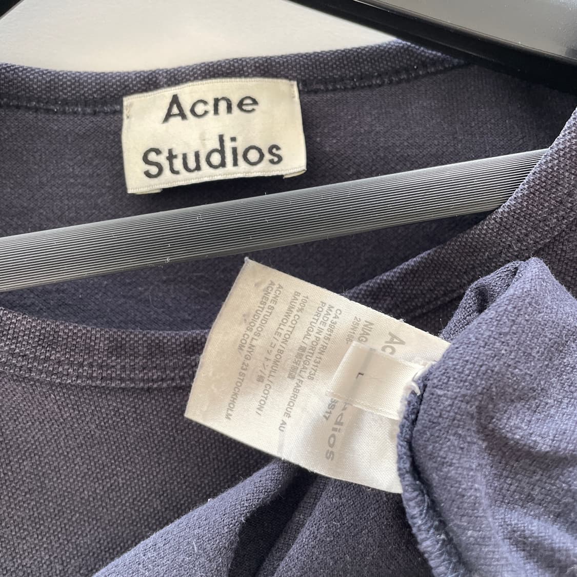 아크네 스튜디오 공용L-XL 네이비 오버핏 반팔 티셔츠 상품이미지6