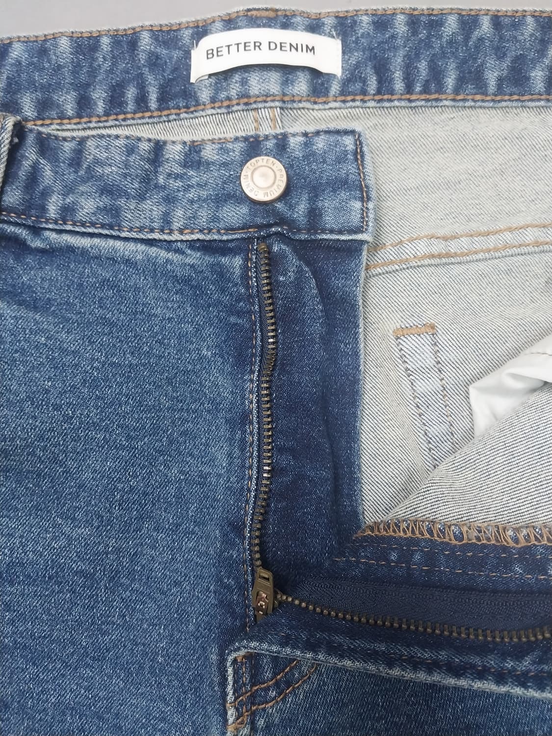 [36] 탑텐 배러데님 중청 스톤워싱 테이퍼드진 청바지 상품이미지6