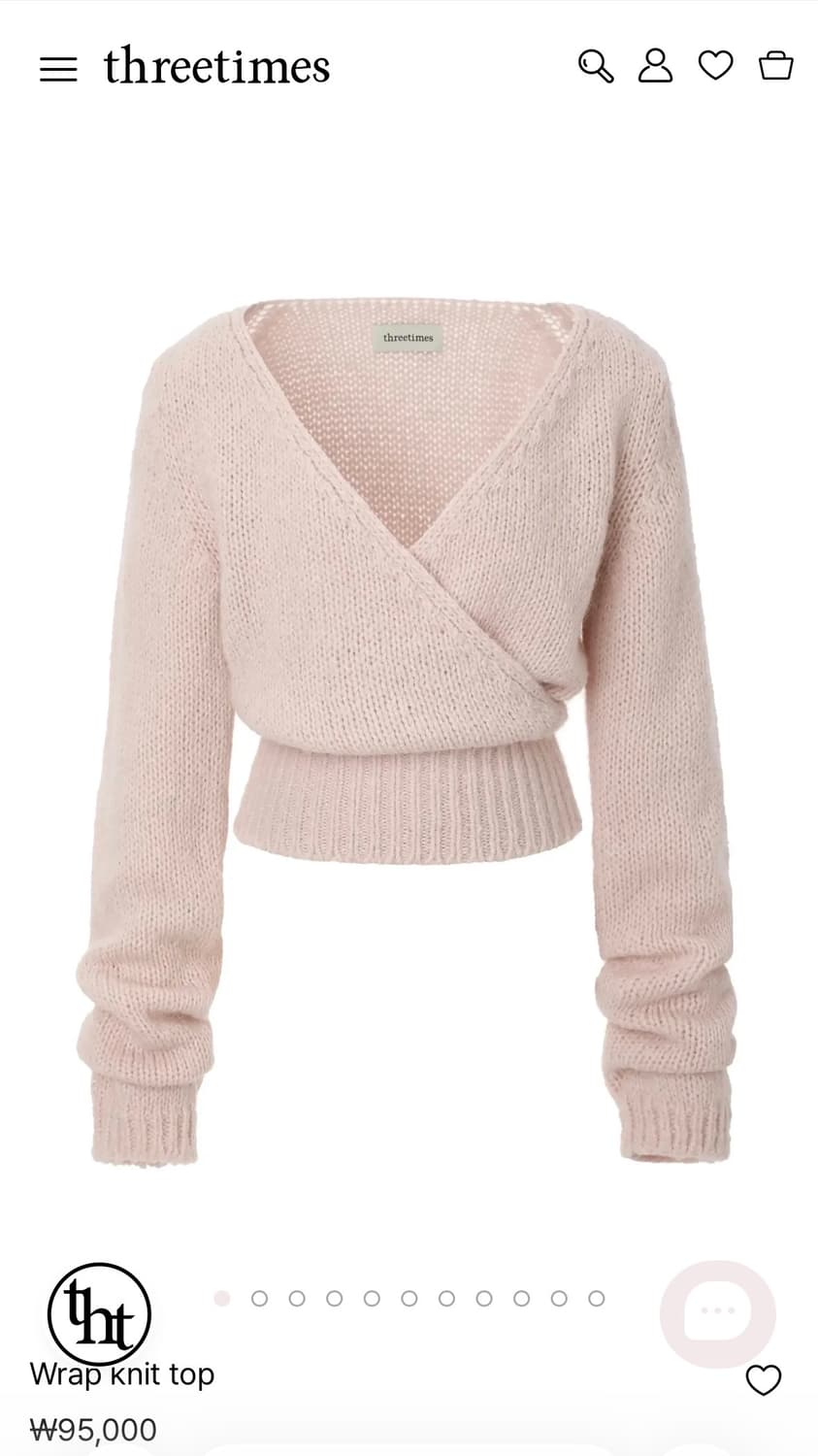 쓰리타임즈 랩 브이넥 니트  상품이미지1