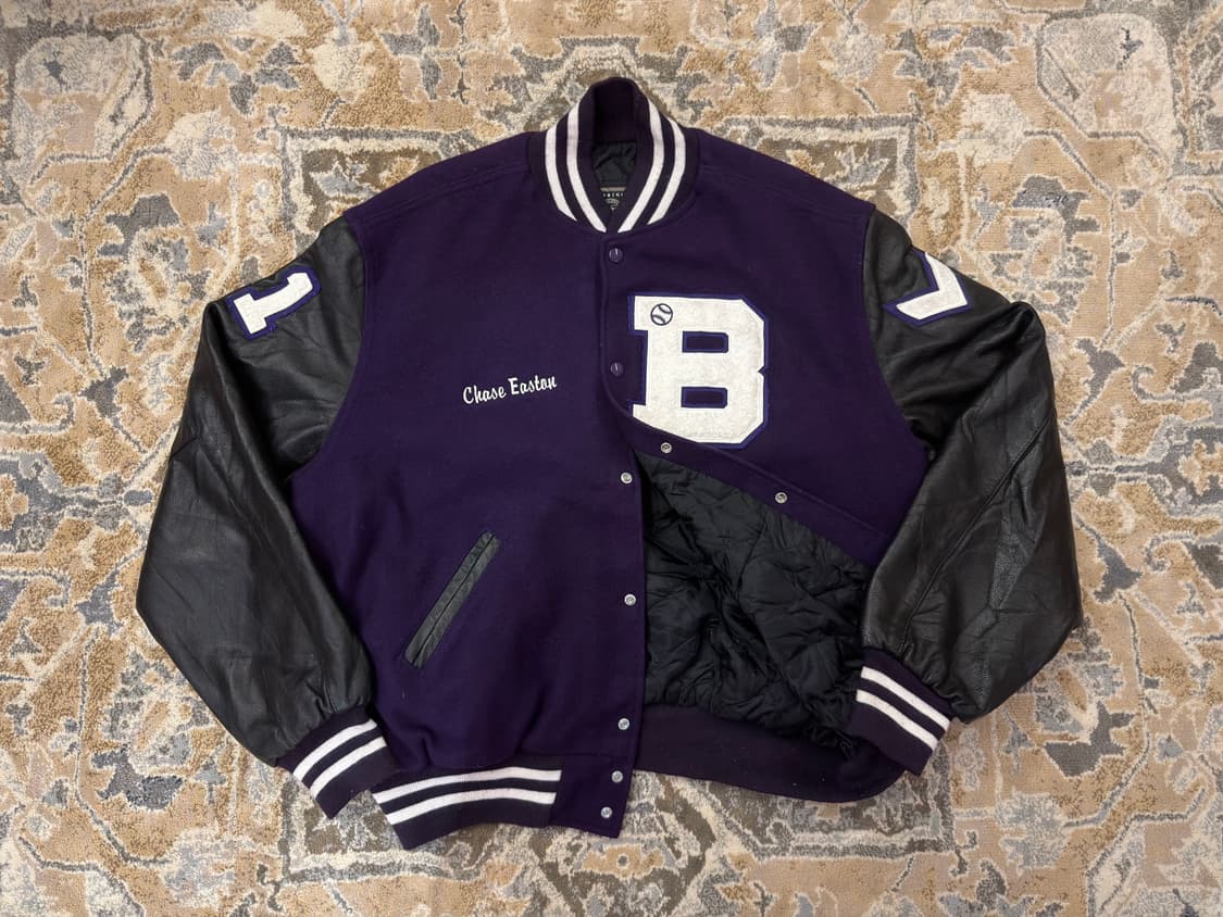 [할로웨이] 90s USA 딥퍼플 바시티 자켓 (XL/오버핏) 상품이미지3