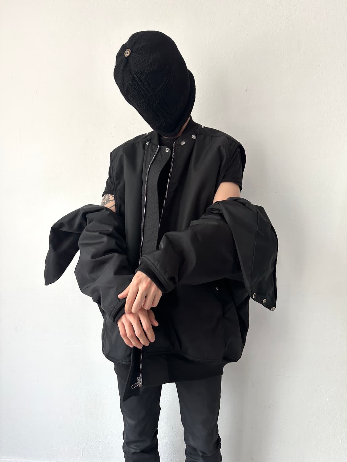 릭오웬스 25FW 컨버터블 나일론 봄버 자켓 상품이미지2