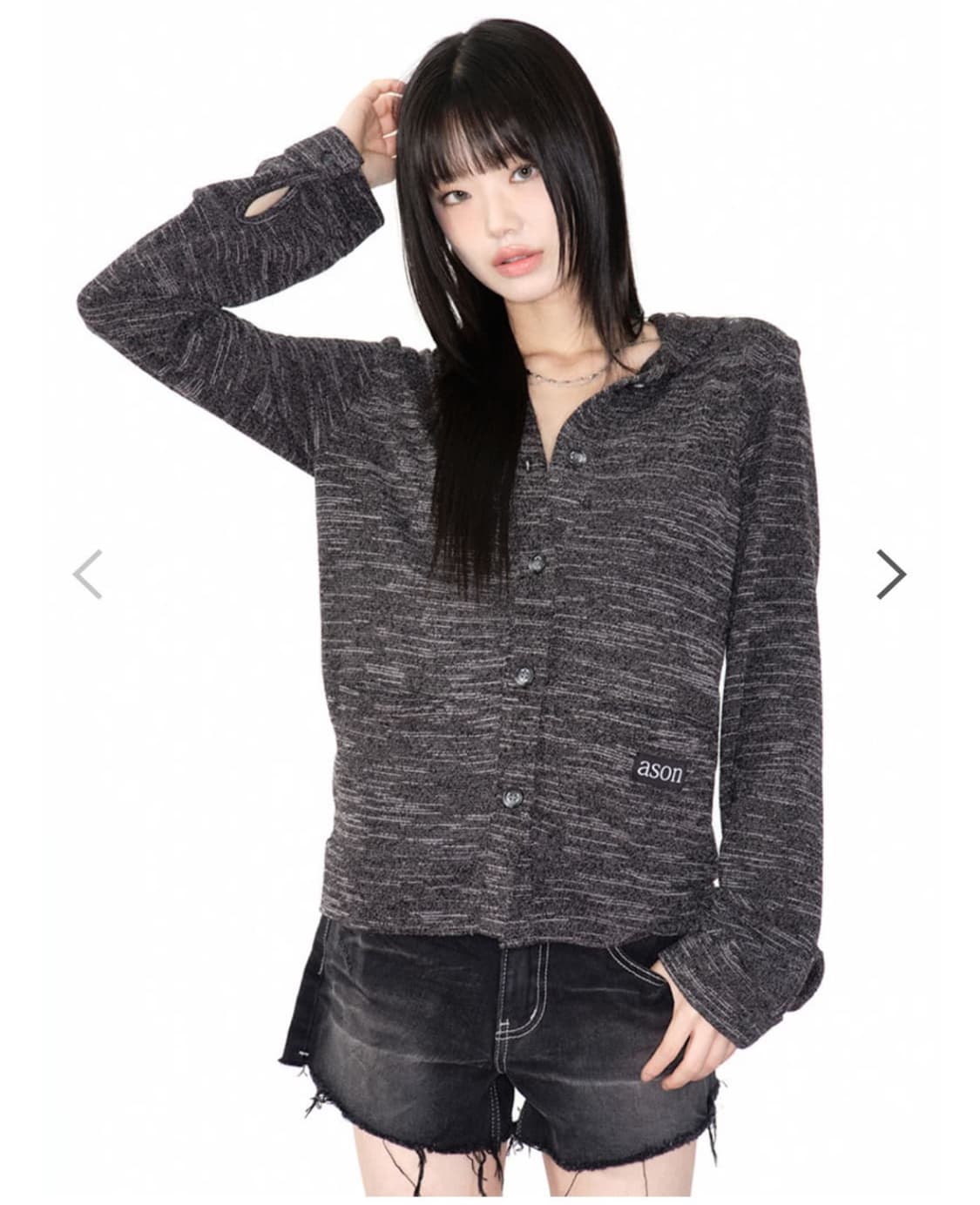 애즈온 선데이 후드 니트 가디건 상품이미지1