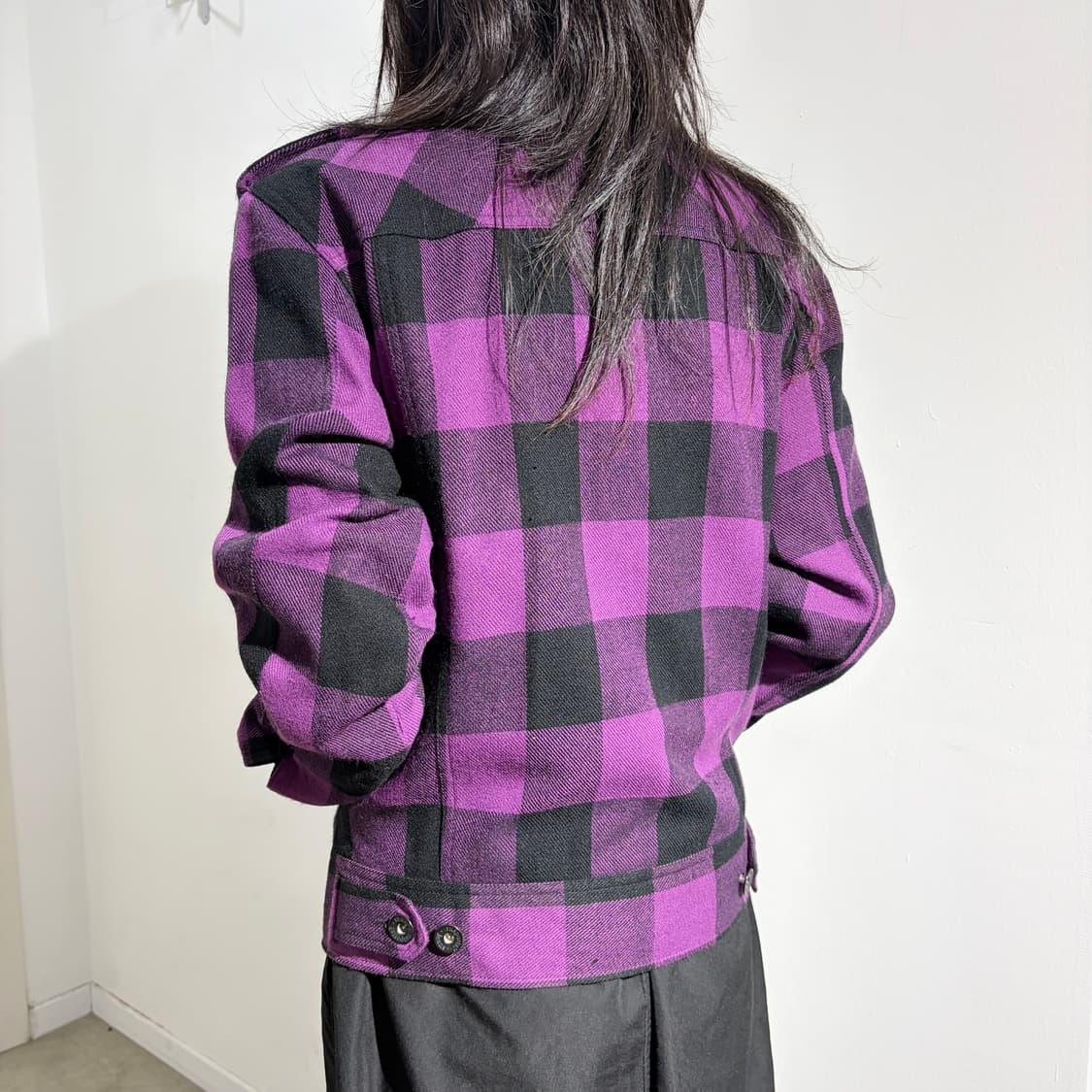 체크 y2k 워크 자켓 상품이미지4