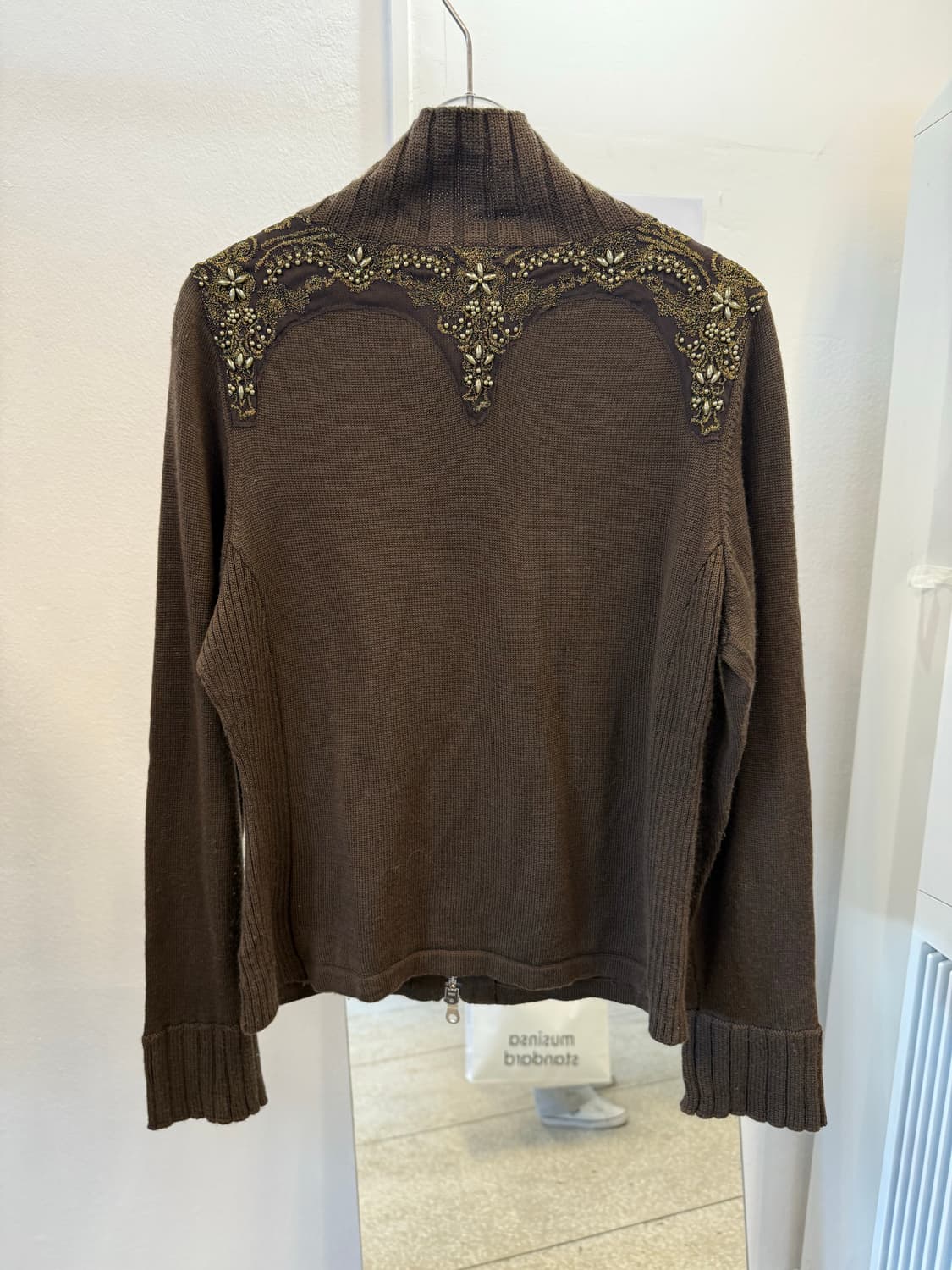 Beads knit zip up  상품이미지3