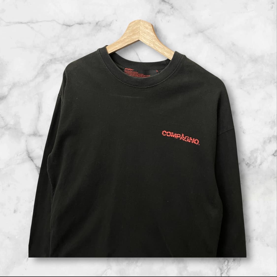 꼼파뇨 블랙 로고프린팅 롱슬리브 긴팔티셔츠 M 상품이미지3