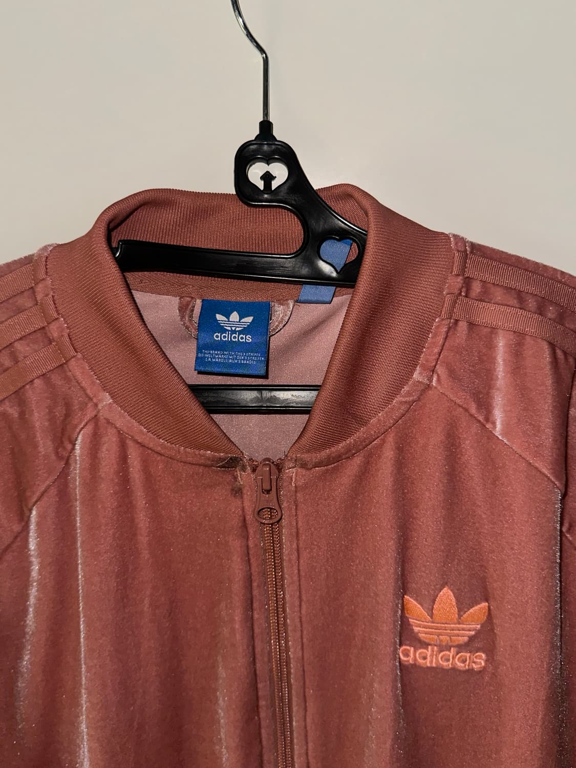 아디다스 빈티지 벨벳 자켓 핑크 상품이미지4